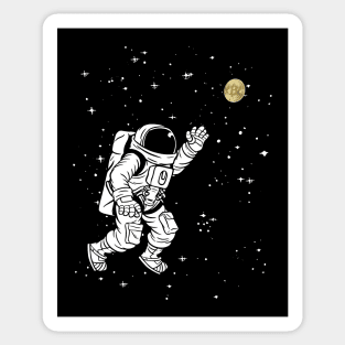 Bitcoin To The Moon Crypto Currency Astronaut Sticker